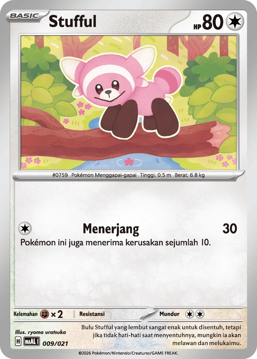 Stufful 009/22 — Mega Lucario ex Starter Deck (Indonesian Pokémon TCG card)