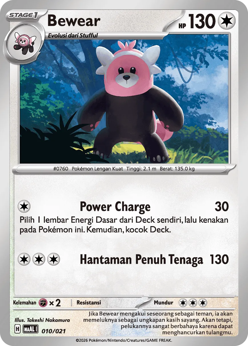 Bewear 010/22 — Mega Lucario ex Starter Deck (Indonesian Pokémon TCG card)