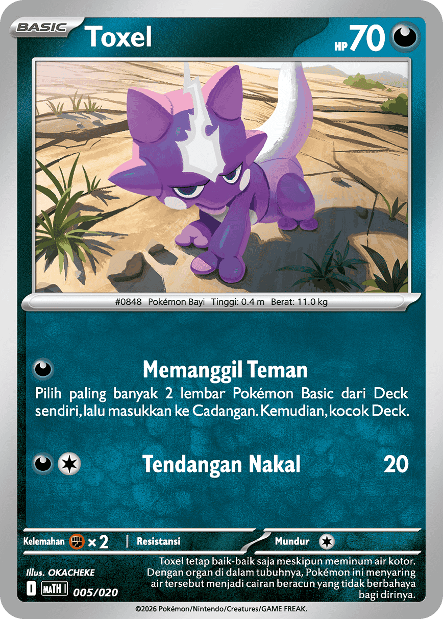 Toxel 005/020 — Deck Taktik Mega Sharpedo ex (Indonesian Pokémon TCG card)