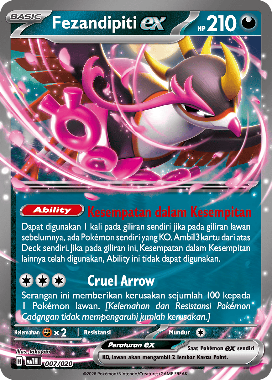 Fezandipiti ex 007/020 — Deck Taktik Mega Sharpedo ex (Indonesian Pokémon TCG card)
