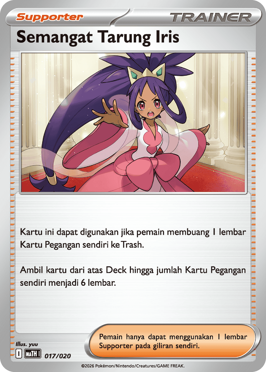 Semangat Tarung Iris 017/020 — Deck Taktik Mega Sharpedo ex (Indonesian Pokémon TCG card)