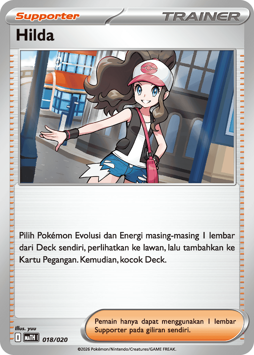 Hilda 018/020 — Deck Taktik Mega Sharpedo ex (Indonesian Pokémon TCG card)