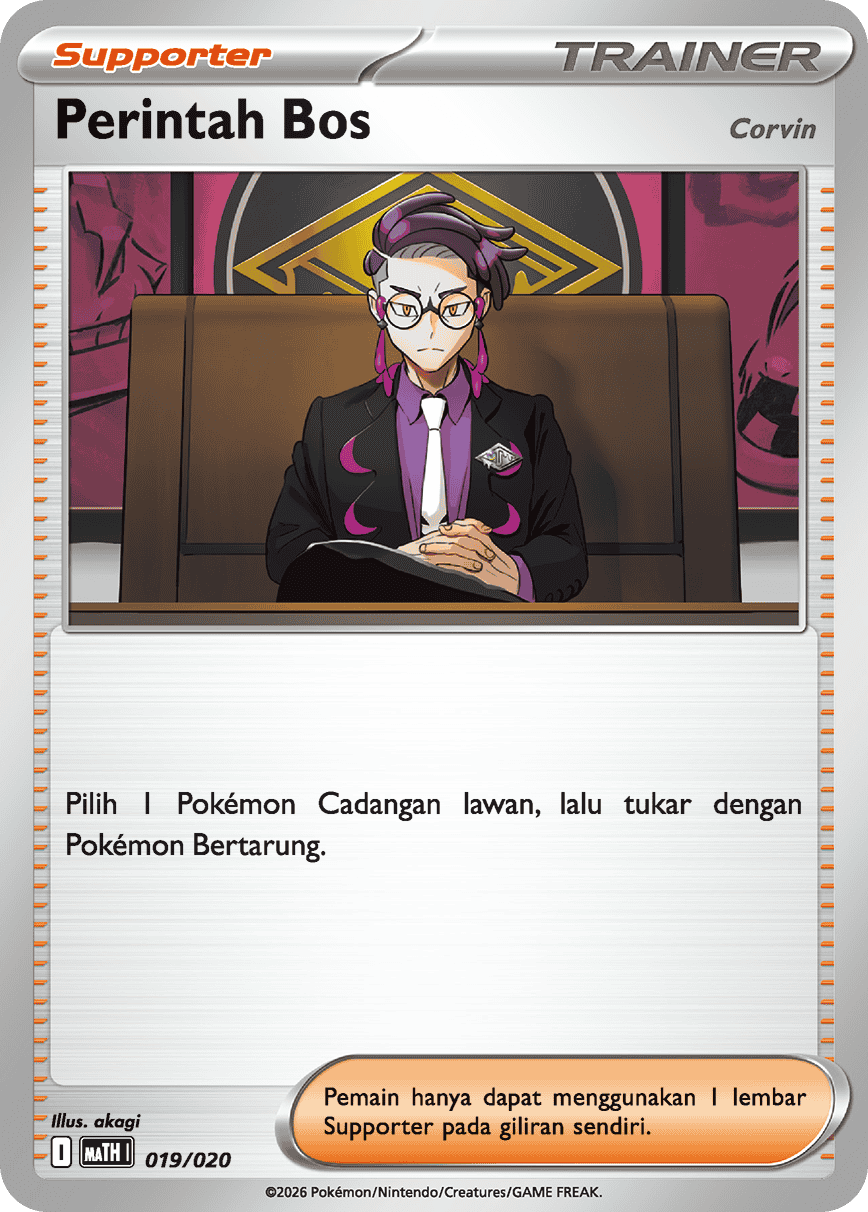 Perintah Bos 019/020 — Deck Taktik Mega Sharpedo ex (Indonesian Pokémon TCG card)