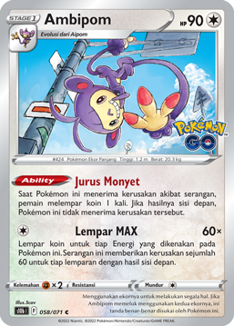 S10B #058 058 — Pokémon GO (Indonesian Pokémon TCG card)