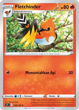 S11 #018 018 — Hantaman Triplet (Indonesian Pokémon TCG card)