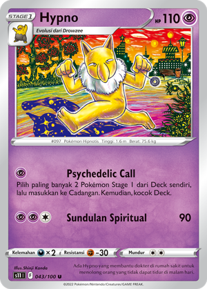 S11 #043 043 — Hantaman Triplet (Indonesian Pokémon TCG card)