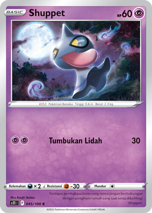 S11 #045 045 — Hantaman Triplet (Indonesian Pokémon TCG card)