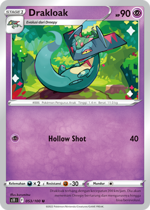 S11 #053 053 — Hantaman Triplet (Indonesian Pokémon TCG card)