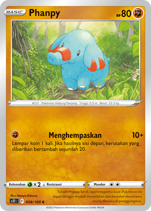 S11 #058 058 — Hantaman Triplet (Indonesian Pokémon TCG card)