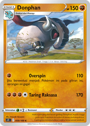 S11 #059 059 — Hantaman Triplet (Indonesian Pokémon TCG card)