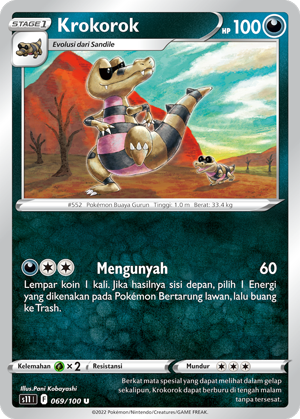 S11 #069 069 — Hantaman Triplet (Indonesian Pokémon TCG card)