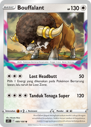 S11 #089 089 — Hantaman Triplet (Indonesian Pokémon TCG card)