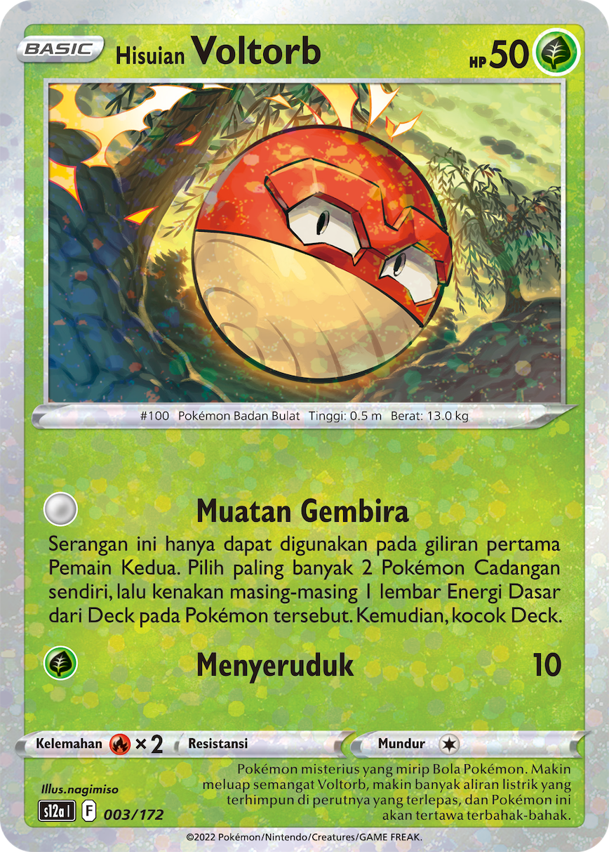 Hisuian Voltorb 003/172 — VSTAR Semesta (Indonesian Pokémon TCG card)