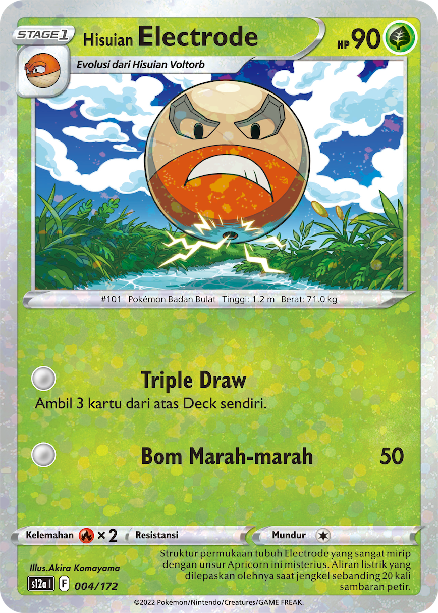 Hisuian Electrode 004/172 — VSTAR Semesta (Indonesian Pokémon TCG card)