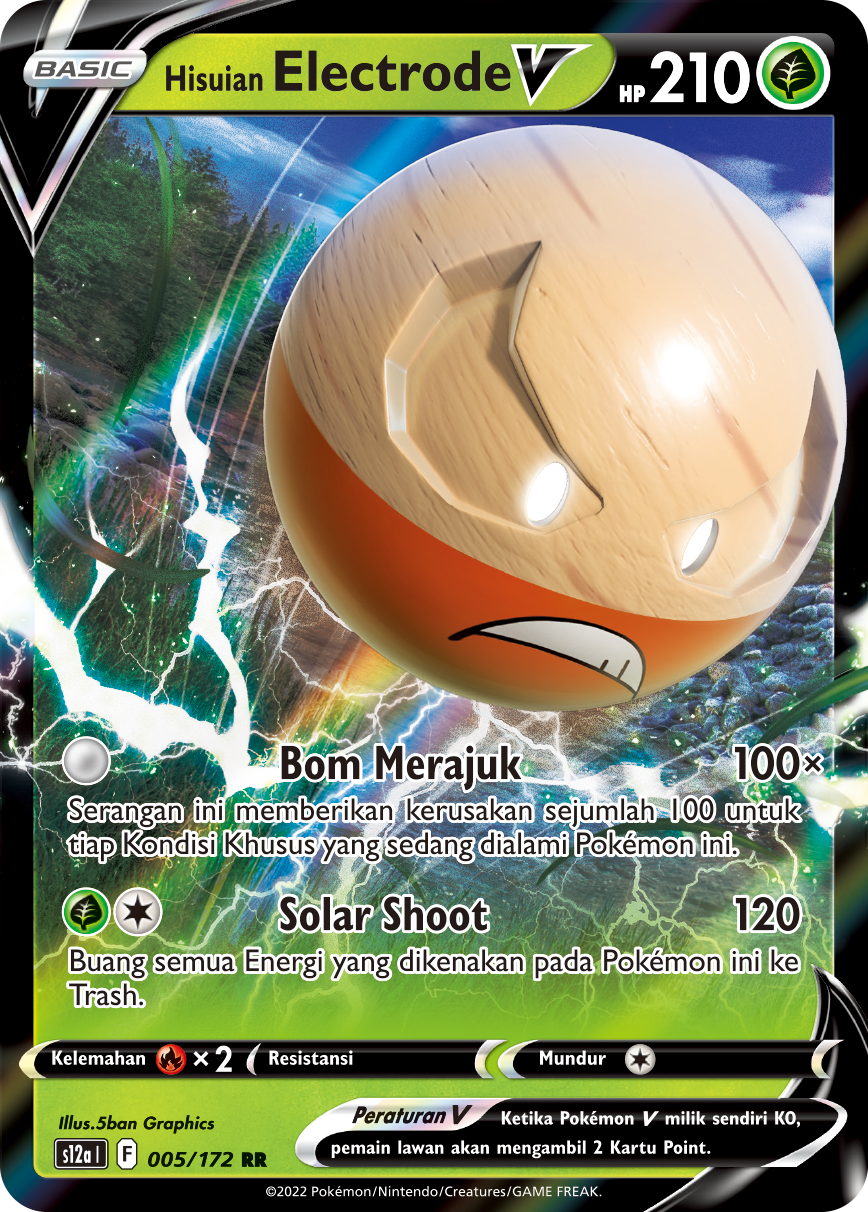 Hisuian Electrode V 005/172 — VSTAR Semesta (Indonesian Pokémon TCG card)