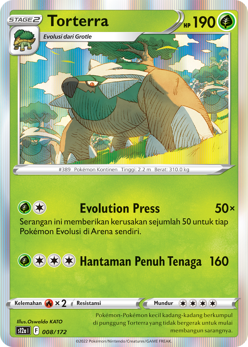 Torterra 008/172 — VSTAR Semesta (Indonesian Pokémon TCG card)