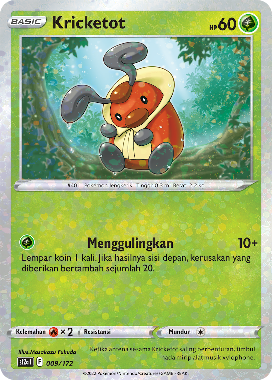 Kricketot 009/172 — VSTAR Semesta (Indonesian Pokémon TCG card)