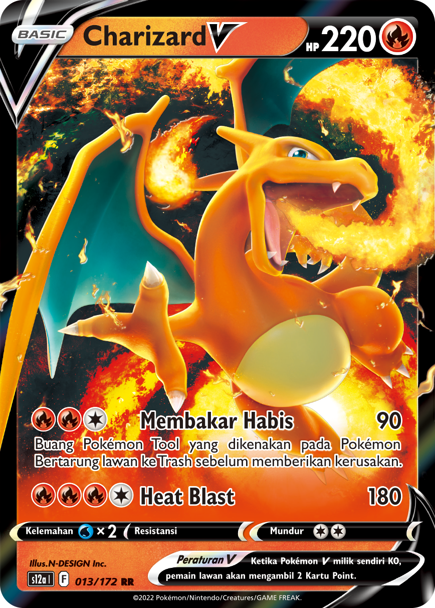 Charizard V 013/172 — VSTAR Semesta (Indonesian Pokémon TCG card)