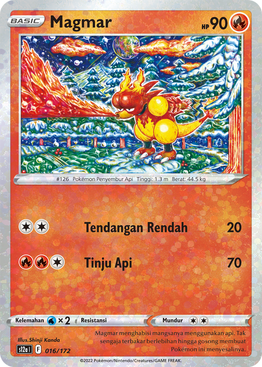 Magmar 016/172 — VSTAR Semesta (Indonesian Pokémon TCG card)