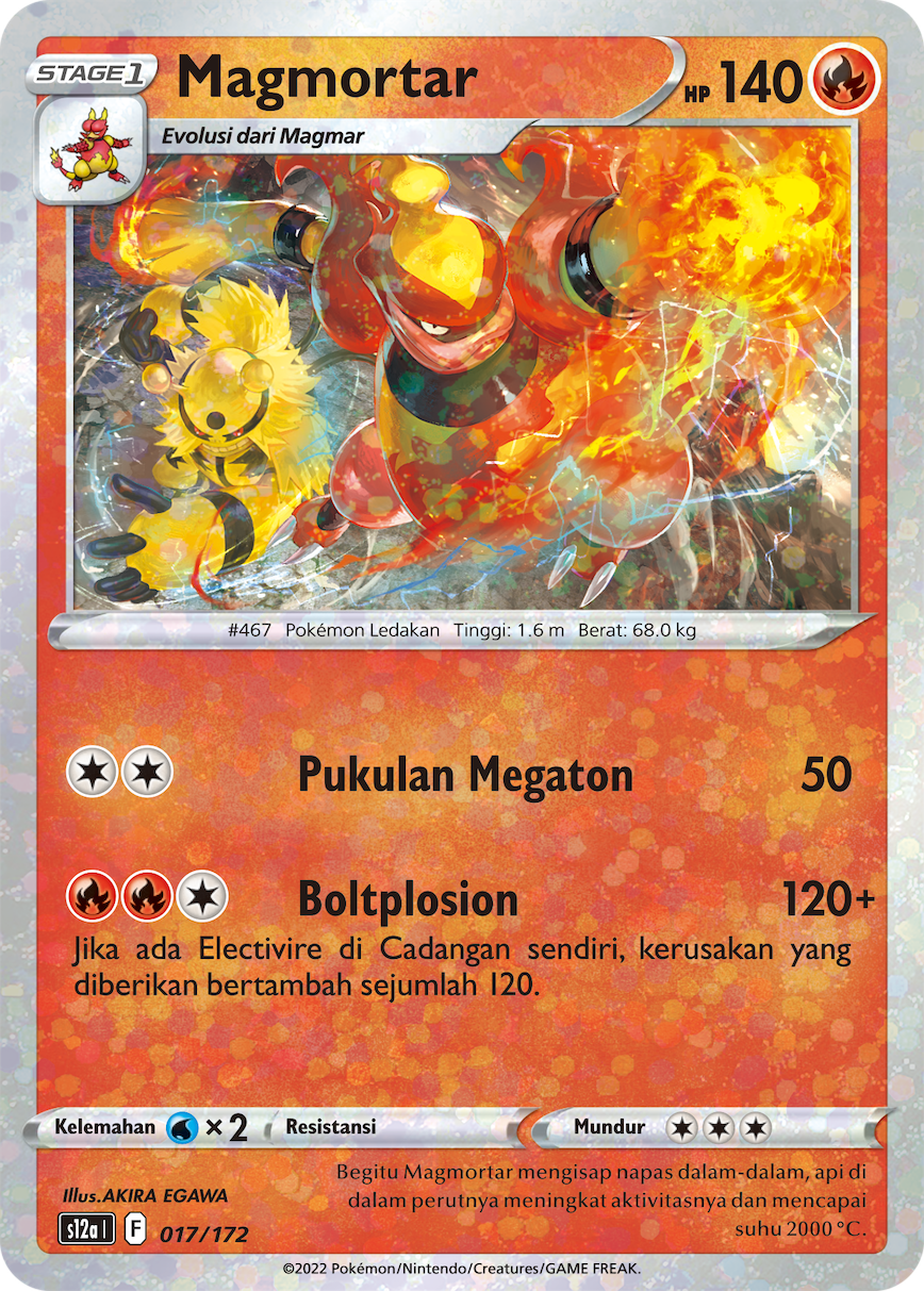 Magmortar 017/172 — VSTAR Semesta (Indonesian Pokémon TCG card)