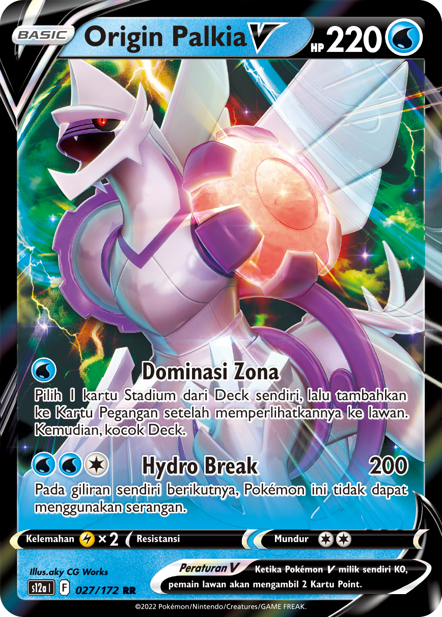 Origin Palkia V 027/172 — VSTAR Semesta (Indonesian Pokémon TCG card)