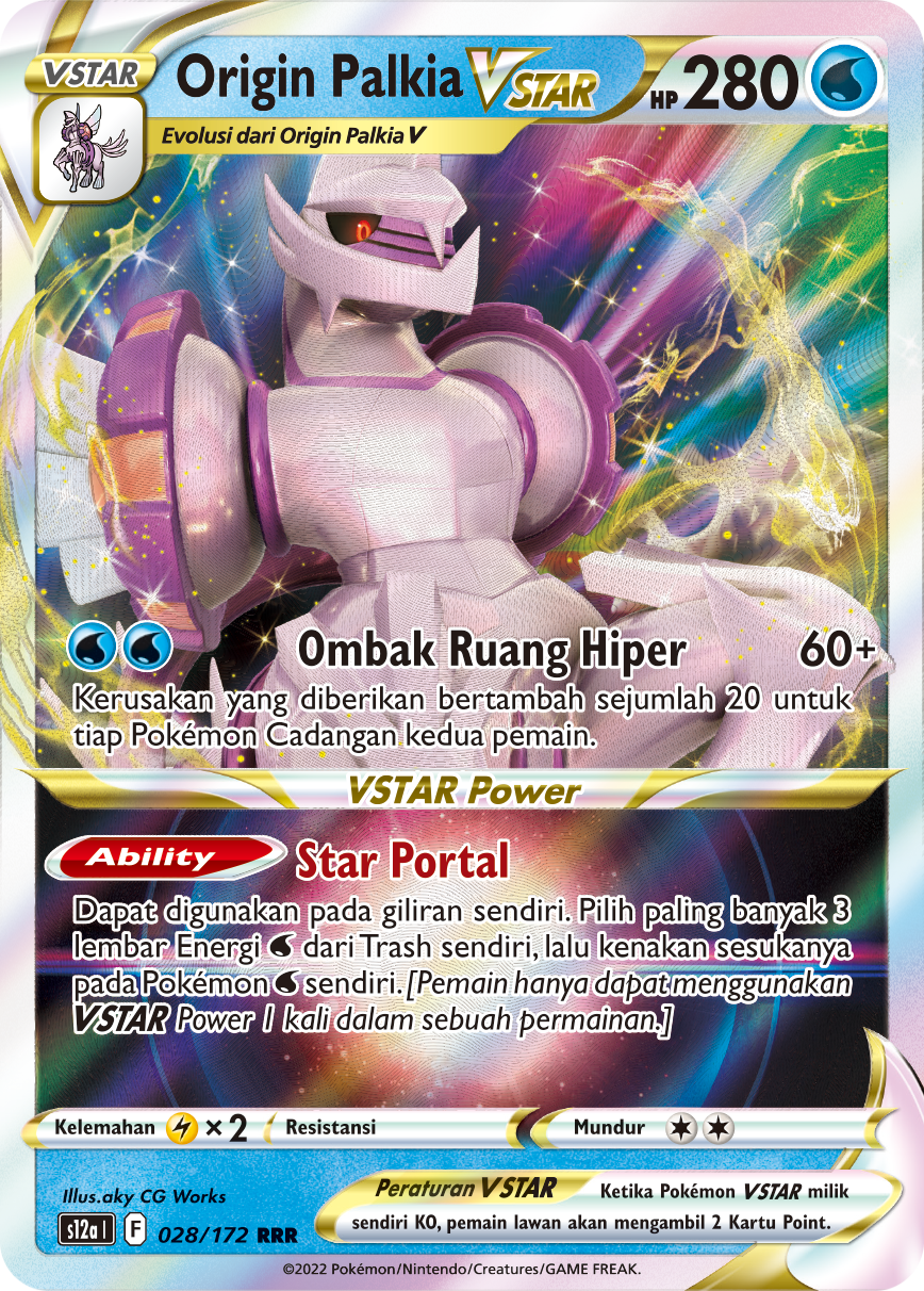 Origin Palkia VSTAR 028/172 — VSTAR Semesta (Indonesian Pokémon TCG card)