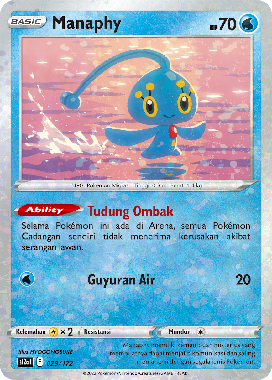 Manaphy 029/172 — VSTAR Semesta (Indonesian Pokémon TCG card)
