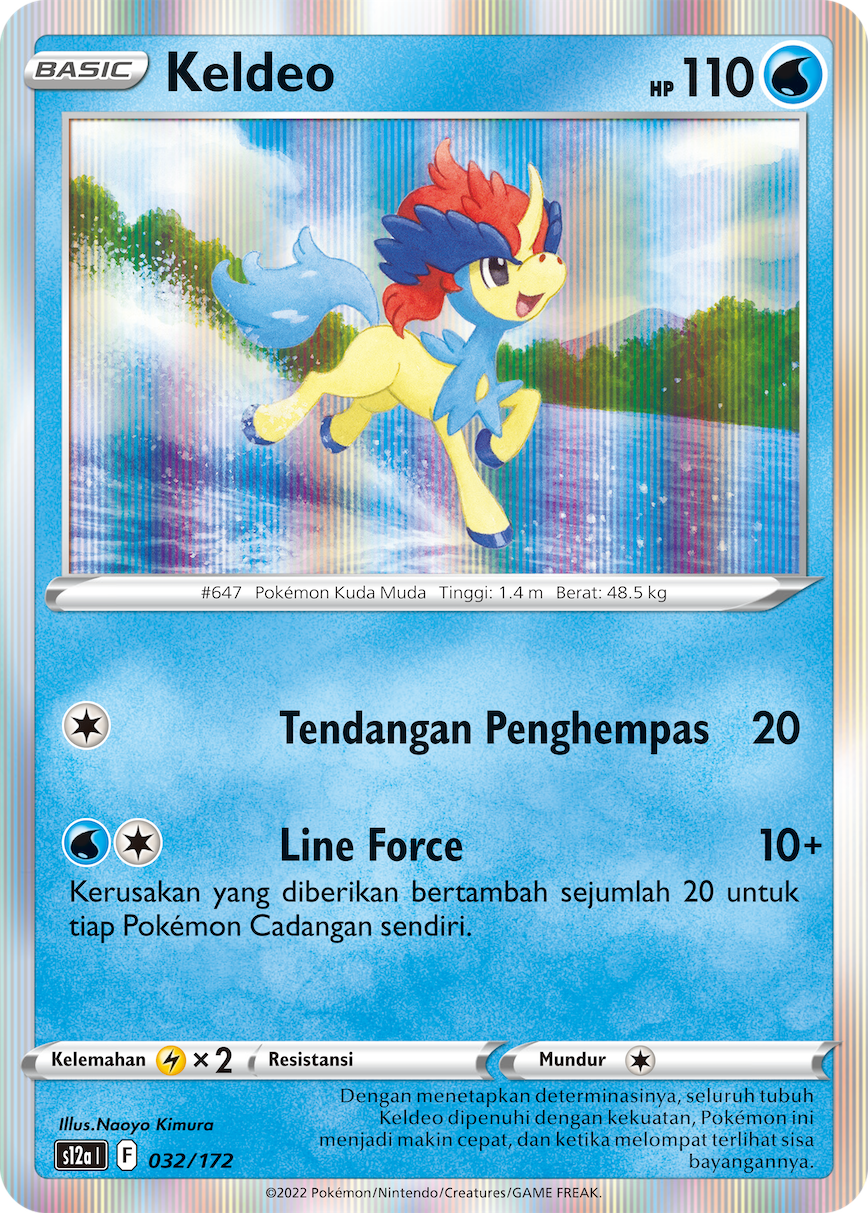 Keldeo 032/172 — VSTAR Semesta (Indonesian Pokémon TCG card)