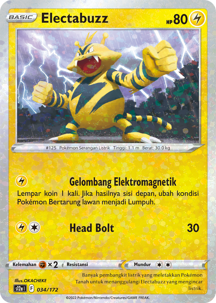 Electabuzz 034/172 — VSTAR Semesta (Indonesian Pokémon TCG card)