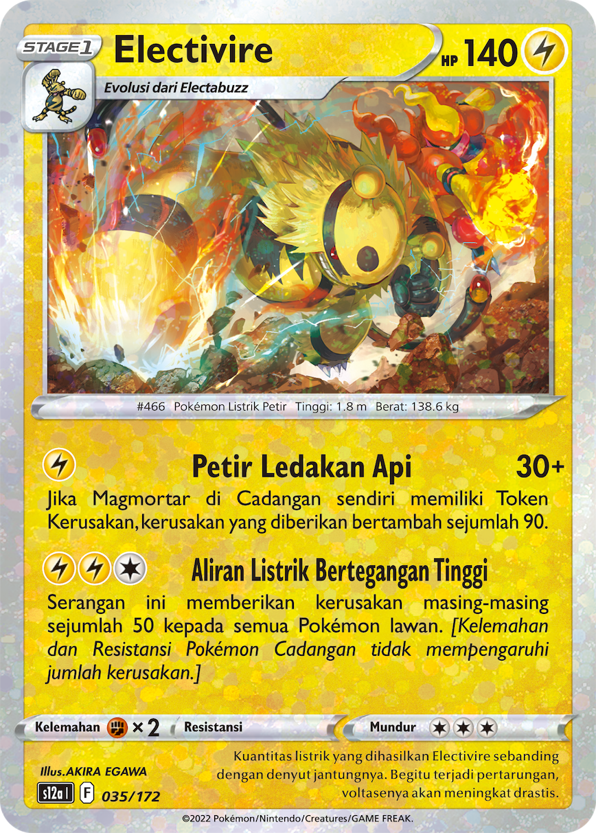 Electivire 035/172 — VSTAR Semesta (Indonesian Pokémon TCG card)