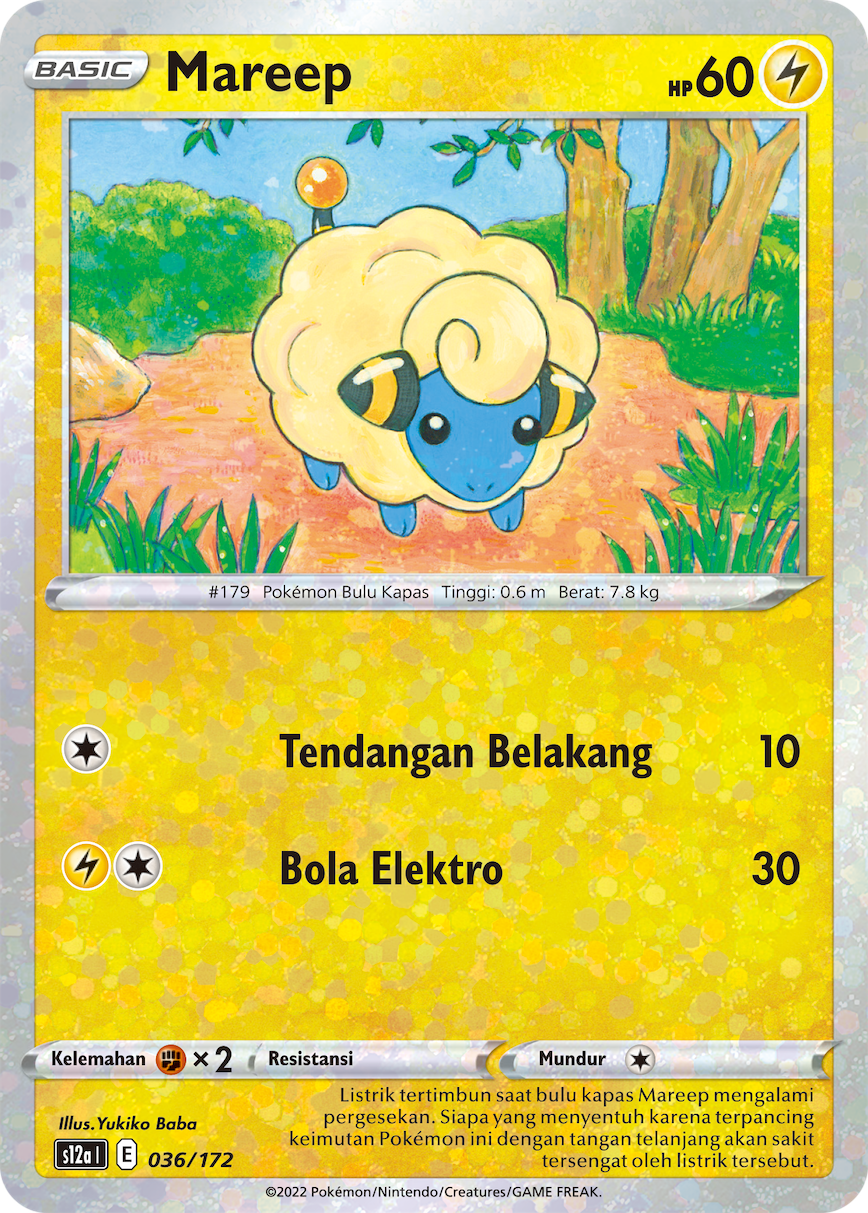 Mareep 036/172 — VSTAR Semesta (Indonesian Pokémon TCG card)