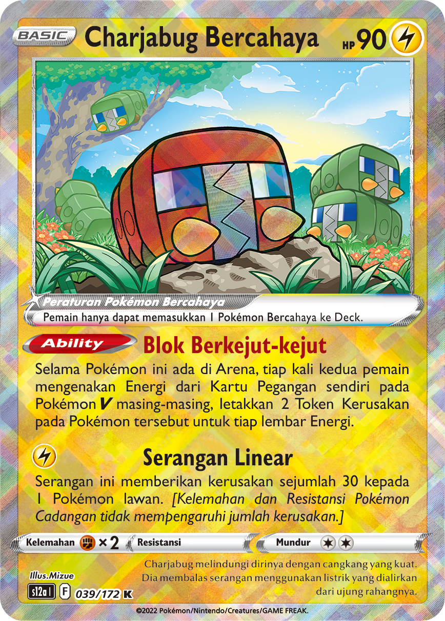 Charjabug Bercahaya 039/172 — VSTAR Semesta (Indonesian Pokémon TCG card)