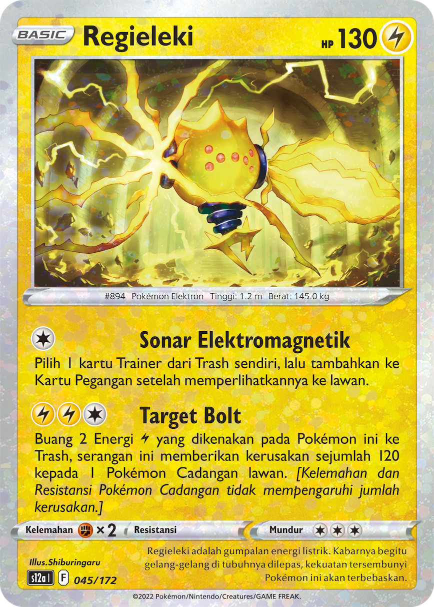 Regieleki 045/172 — VSTAR Semesta (Indonesian Pokémon TCG card)