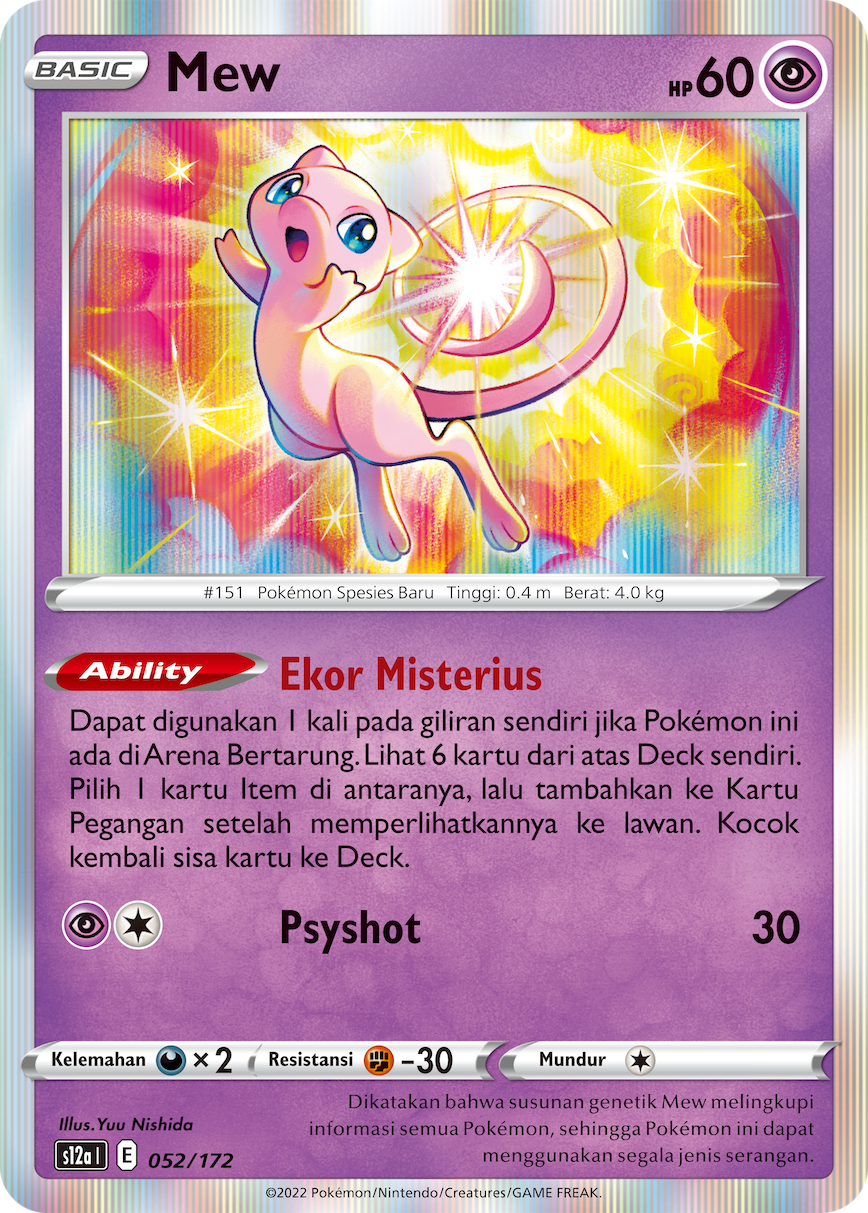 Mew 052/172 — VSTAR Semesta (Indonesian Pokémon TCG card)