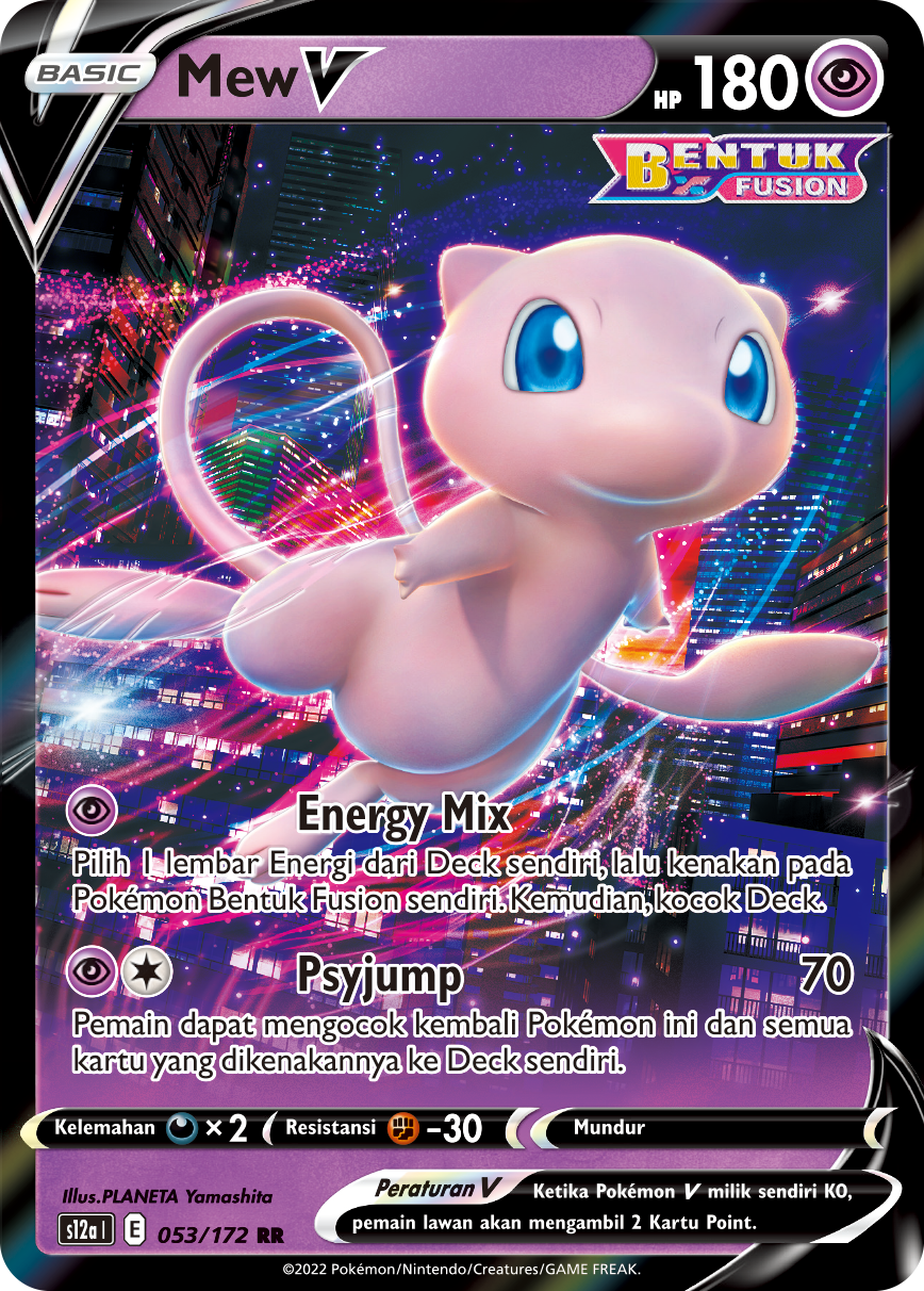 Mew V 053/172 — VSTAR Semesta (Indonesian Pokémon TCG card)