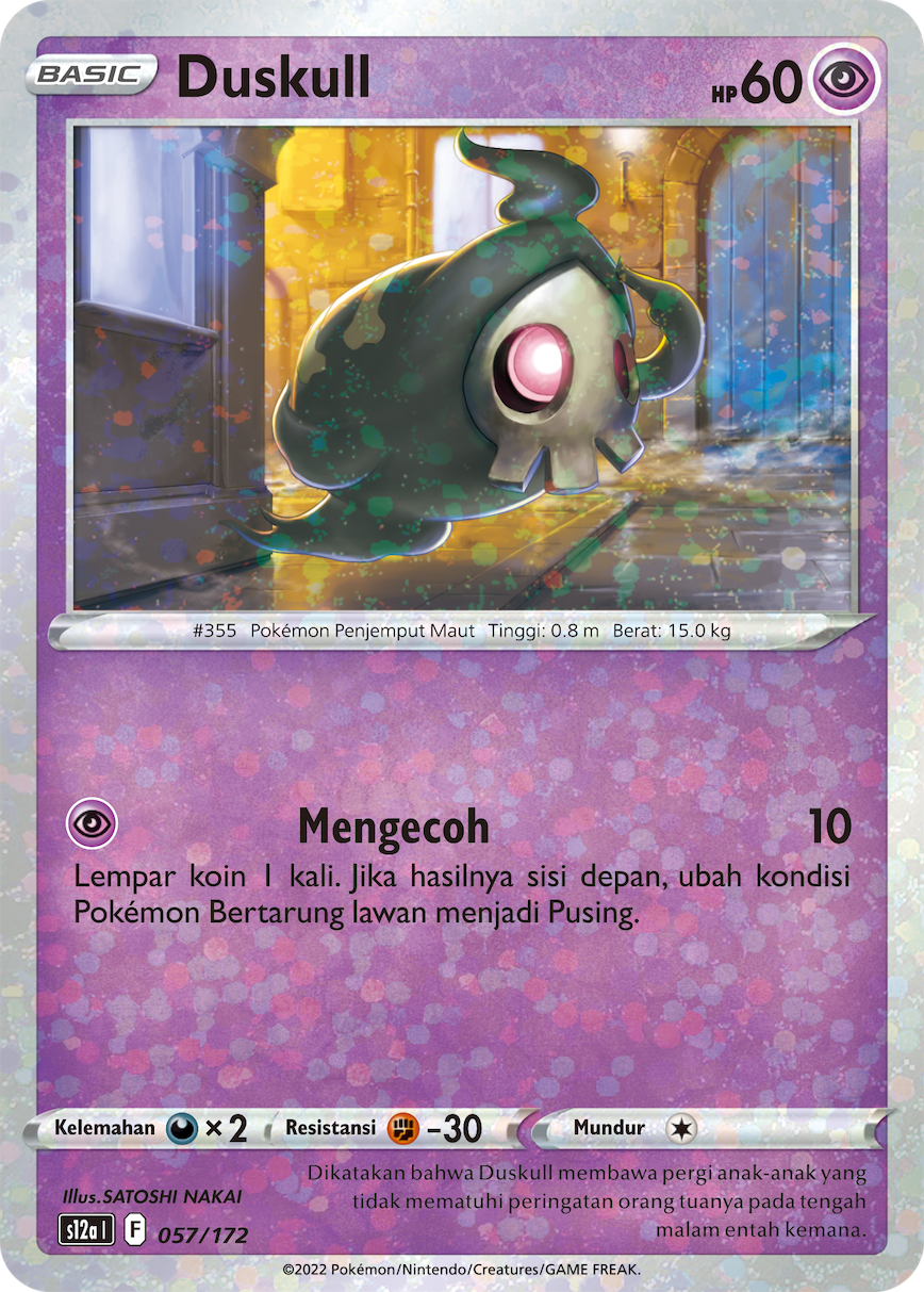 Duskull 057/172 — VSTAR Semesta (Indonesian Pokémon TCG card)