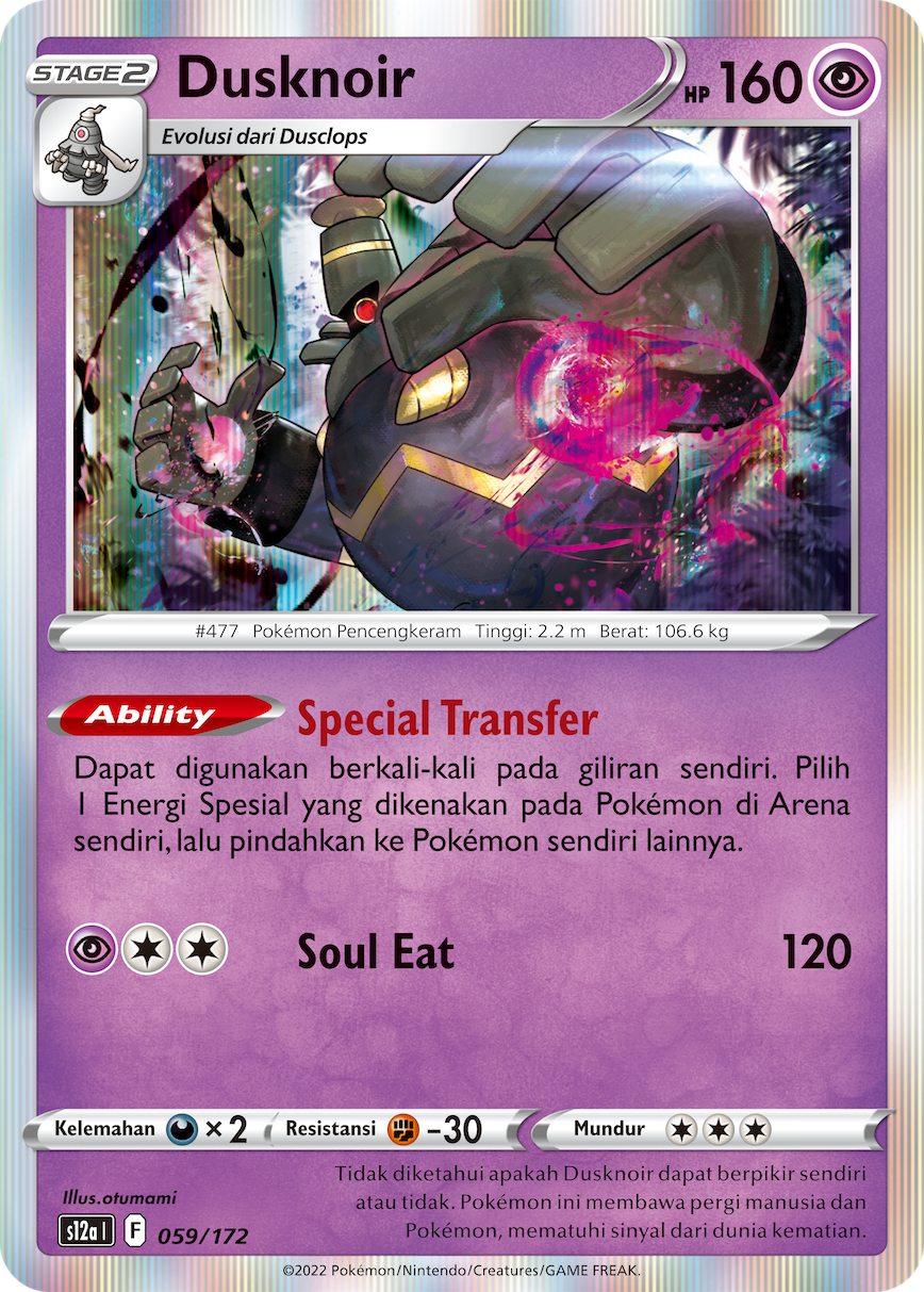 Dusknoir 059/172 — VSTAR Semesta (Indonesian Pokémon TCG card)