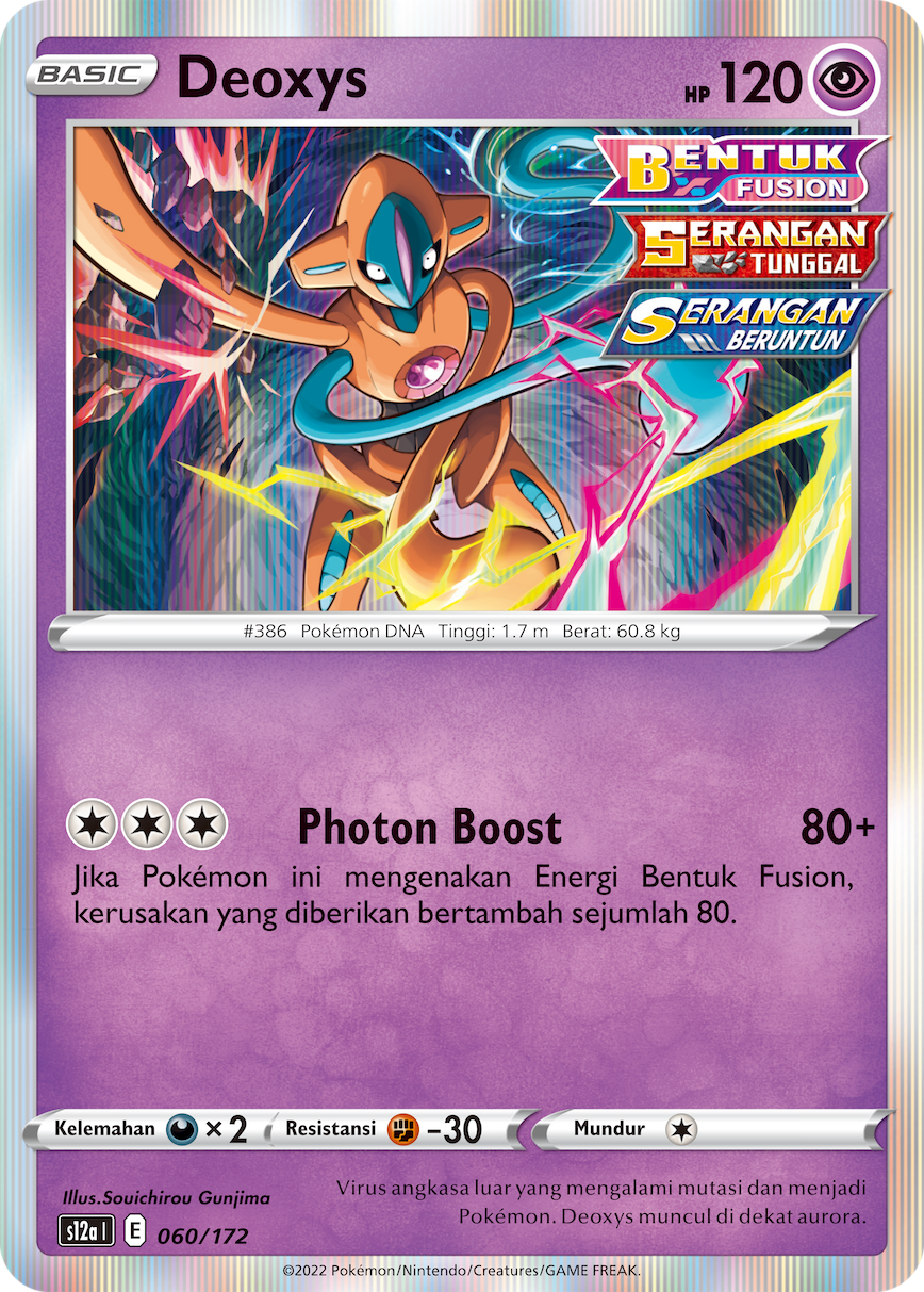 Deoxys 060/172 — VSTAR Semesta (Indonesian Pokémon TCG card)