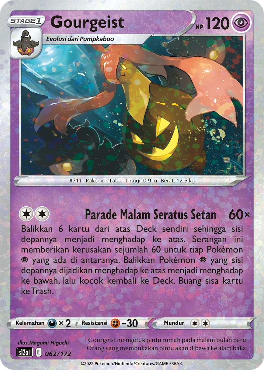 Gourgeist 062/172 — VSTAR Semesta (Indonesian Pokémon TCG card)
