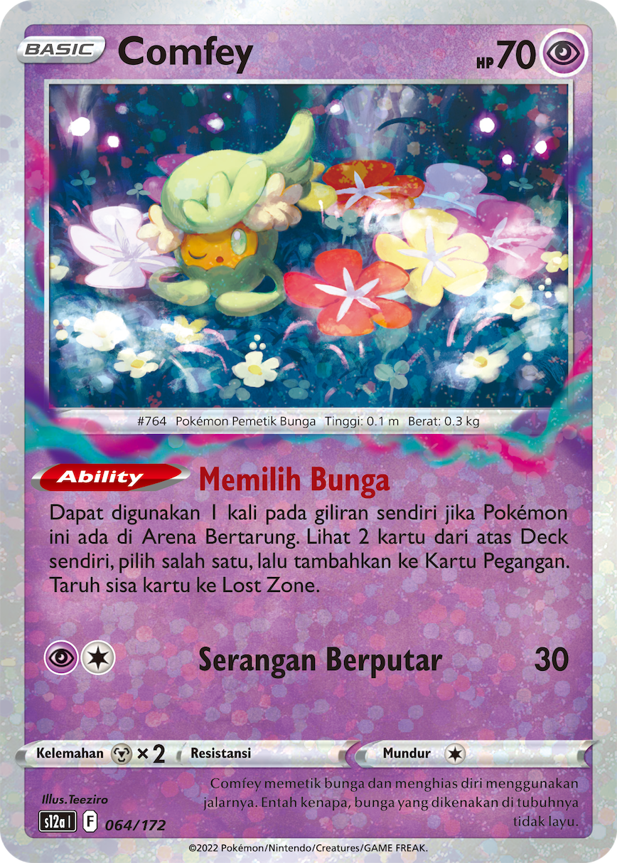 Comfey 064/172 — VSTAR Semesta (Indonesian Pokémon TCG card)