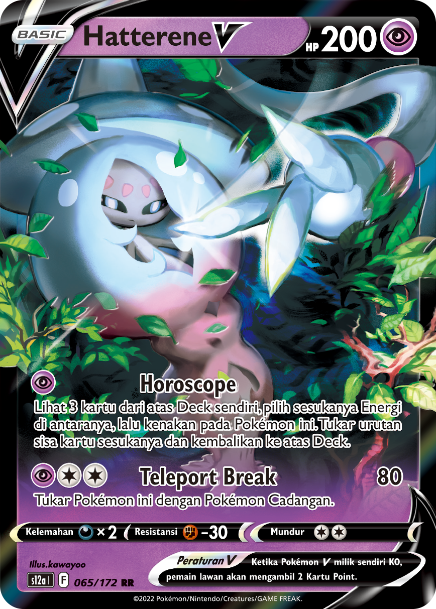 Hatterene V 065/172 — VSTAR Semesta (Indonesian Pokémon TCG card)