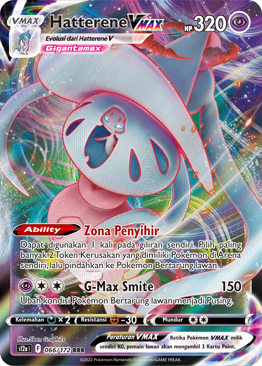 Hatterene VMAX 066/172 — VSTAR Semesta (Indonesian Pokémon TCG card)