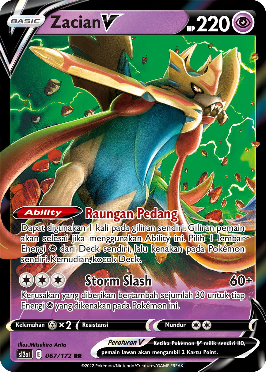 Zacian V 067/172 — VSTAR Semesta (Indonesian Pokémon TCG card)
