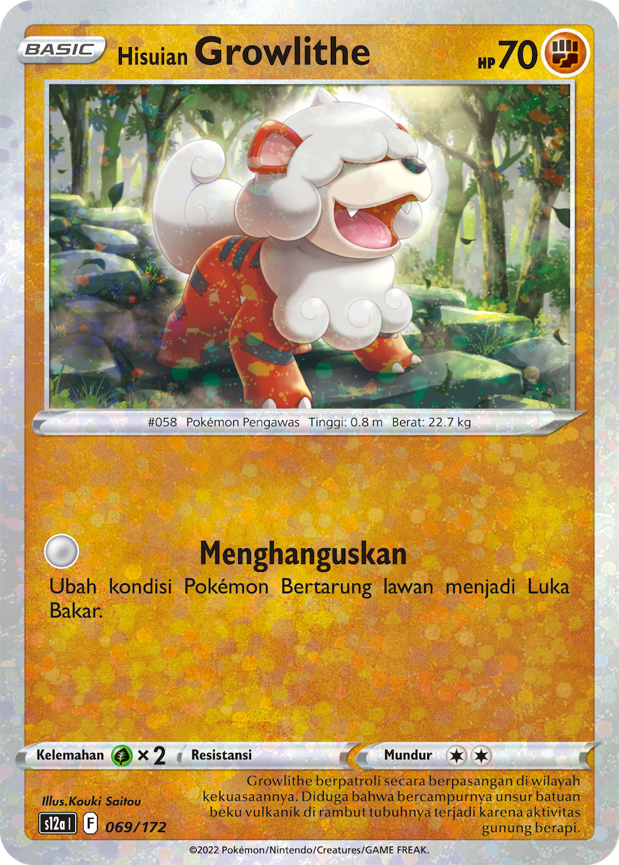 Hisuian Growlithe 069/172 — VSTAR Semesta (Indonesian Pokémon TCG card)