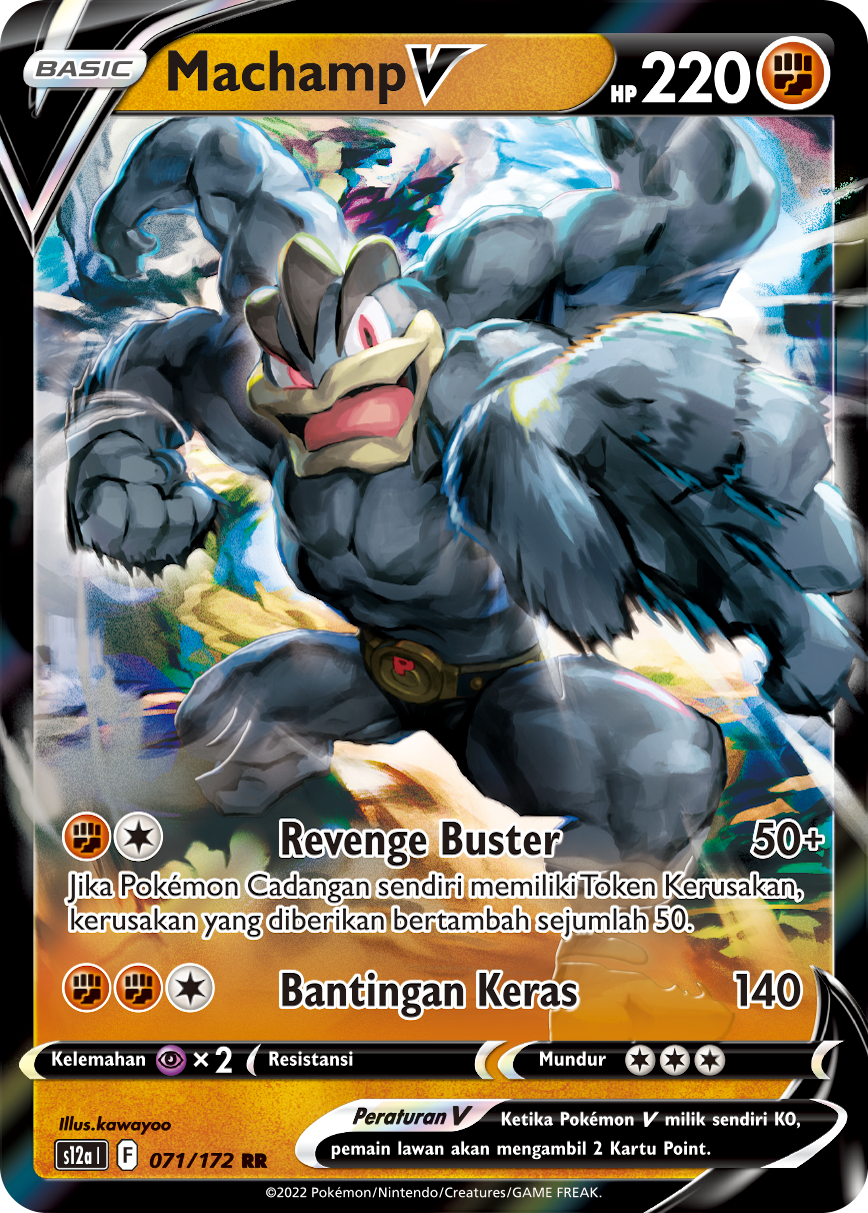 Machamp V 071/172 — VSTAR Semesta (Indonesian Pokémon TCG card)