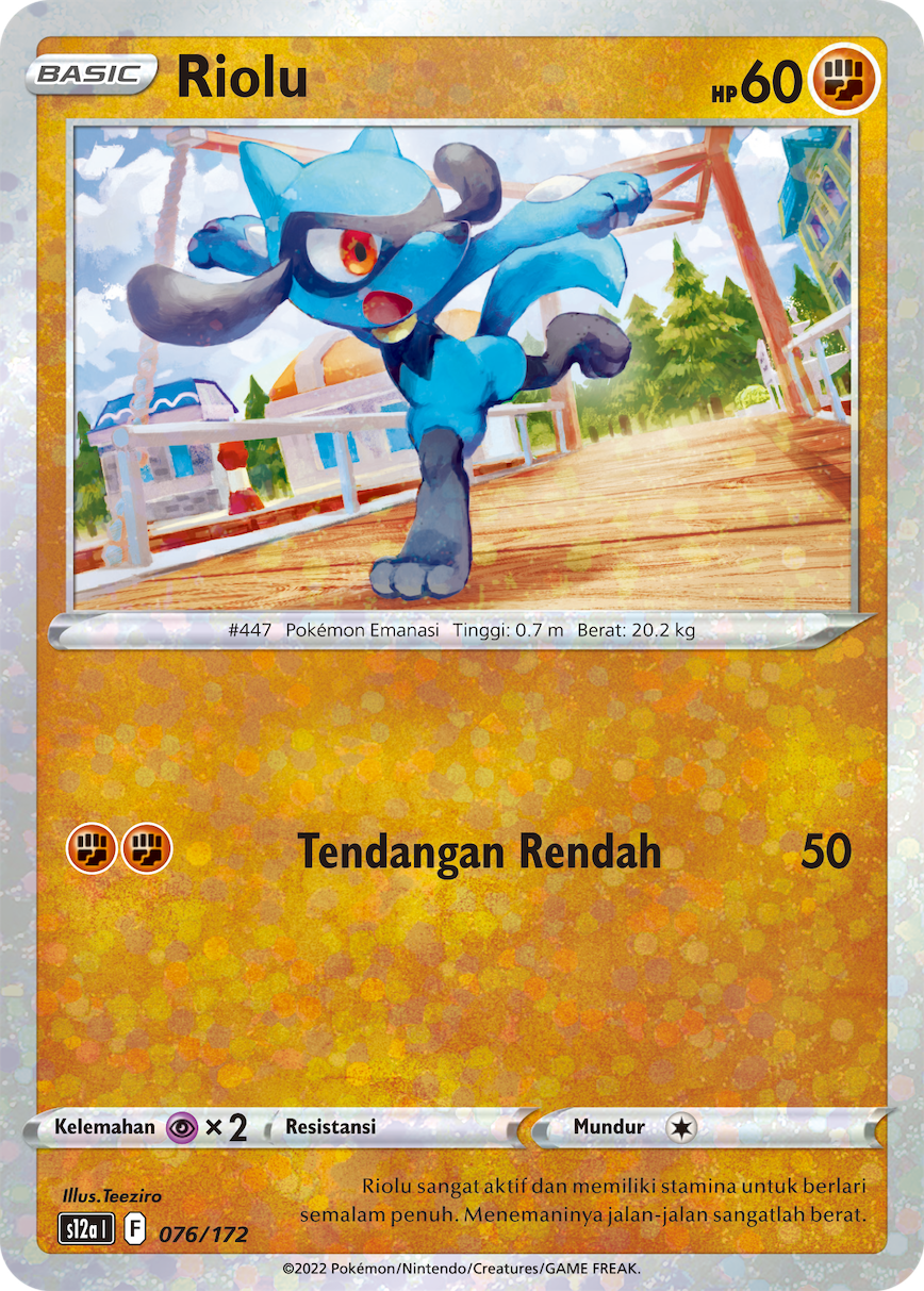Riolu 076/172 — VSTAR Semesta (Indonesian Pokémon TCG card)