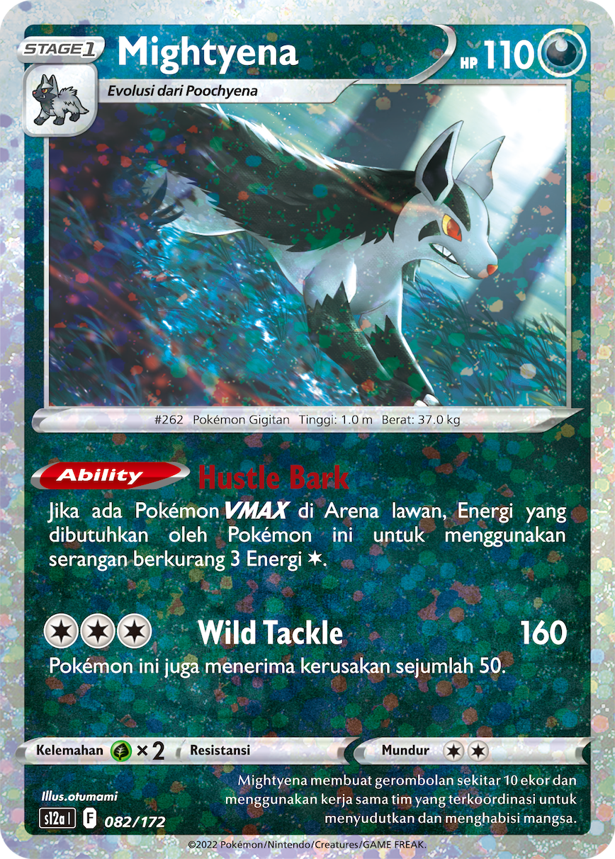 Mightyena 082/172 — VSTAR Semesta (Indonesian Pokémon TCG card)