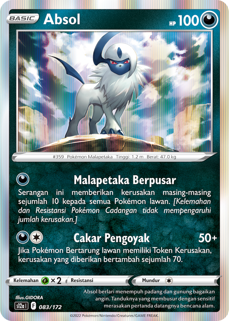 Absol 083/172 — VSTAR Semesta (Indonesian Pokémon TCG card)