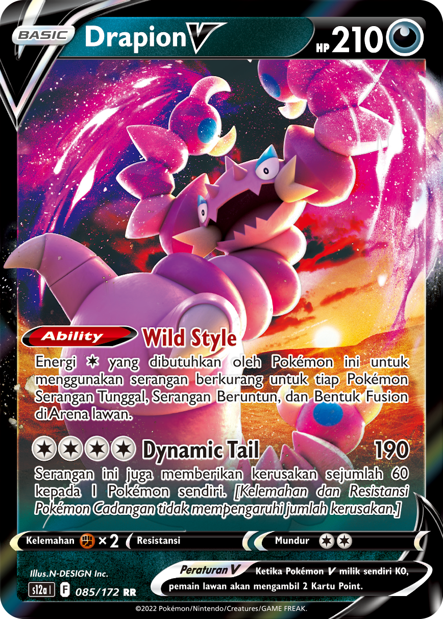 Drapion V 085/172 — VSTAR Semesta (Indonesian Pokémon TCG card)