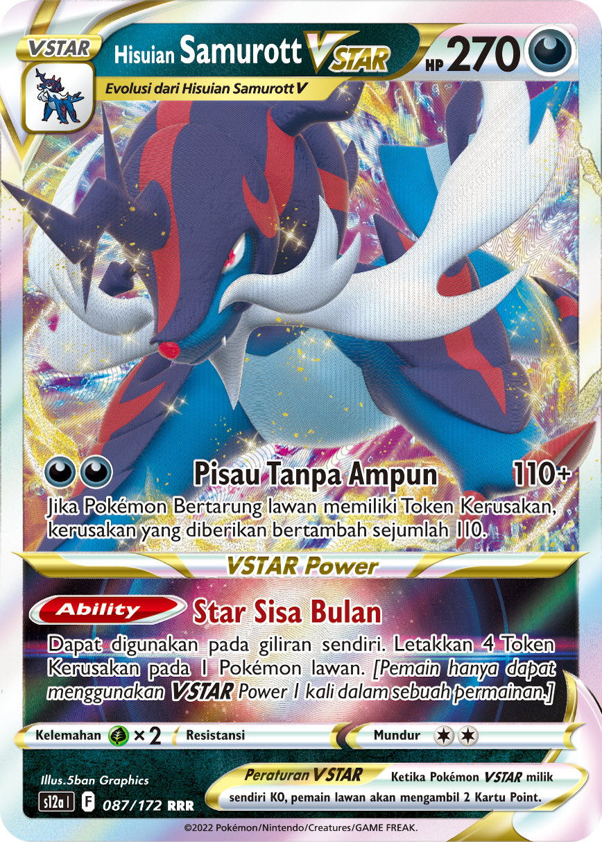 Hisuian Samurott VSTAR 087/172 — VSTAR Semesta (Indonesian Pokémon TCG card)